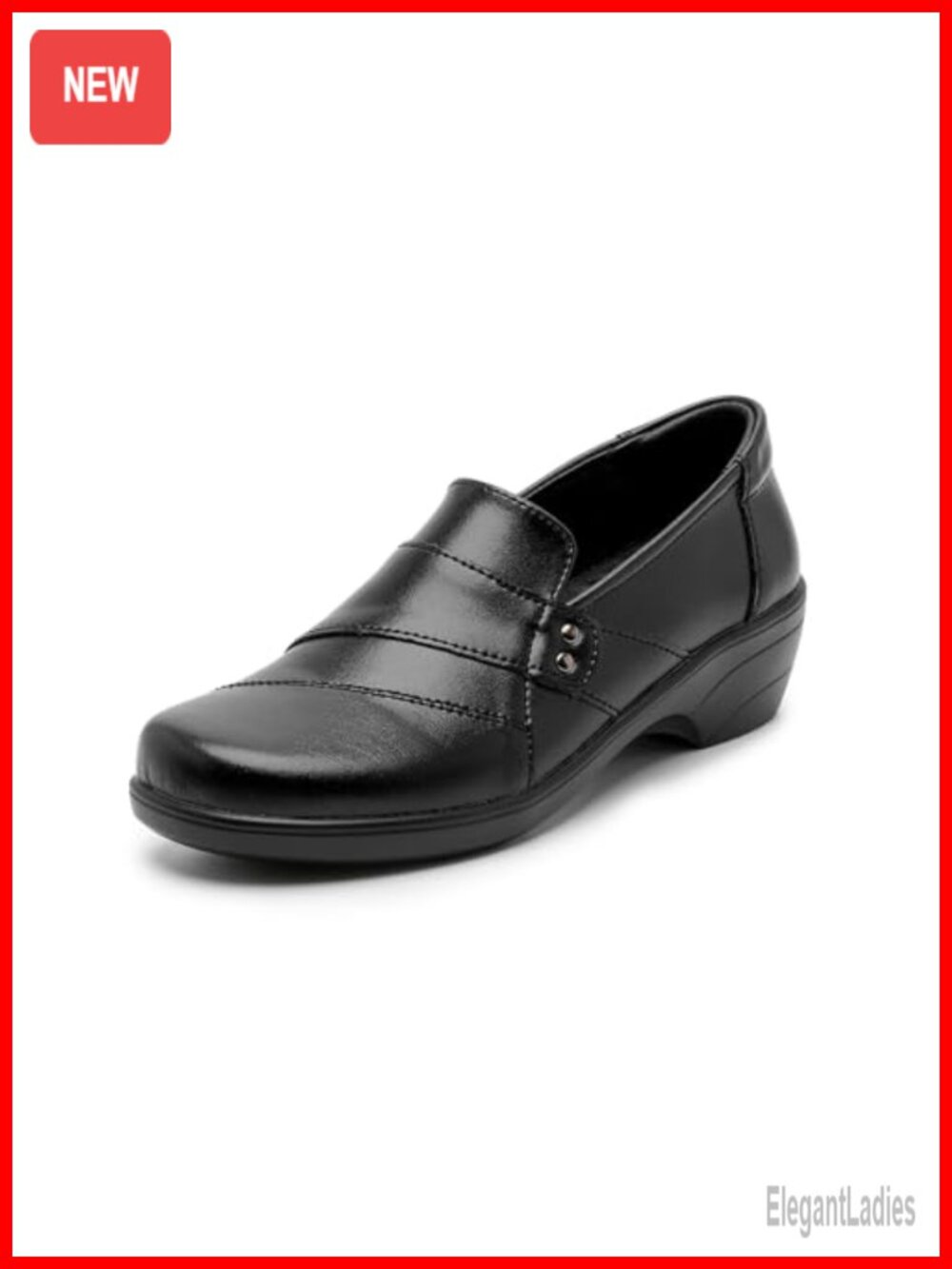 PU Leather Slip On Loafers Arch Support Walking Dress Shoes Low Heel